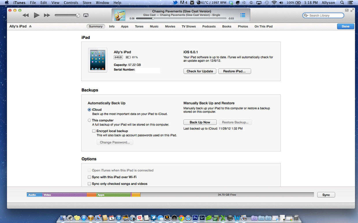 itunes 2 Transfer media files from Mac to iPad Air