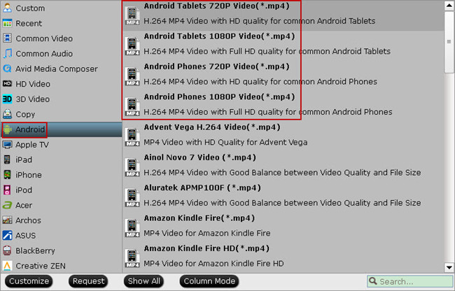 general profile for android devices Take BlackBerry Torch 9800 on the road for mkv video playback