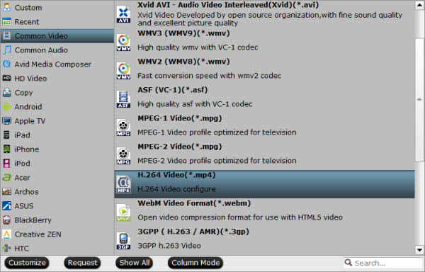 TV suppported format