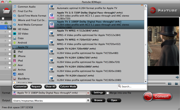 apple tv format1 Rip Blu ray to Apple TV 3 with AC3 5.1 audio on Mac