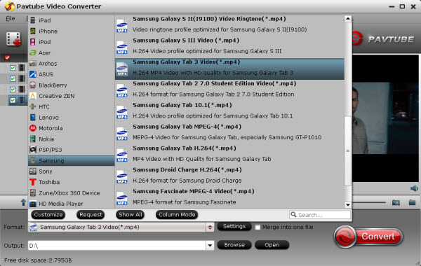 Galaxy Tab S Format