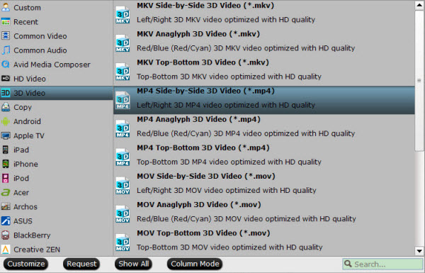 side by side 3d mp4 for 3d tv