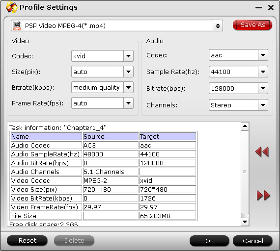 psp video settings Rip DVD to Media Go Compatible Formats for Storage and Sharing