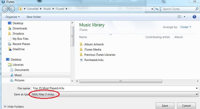 itunes saveas m3u Import iTunes to Surface – Updated for Windows 8