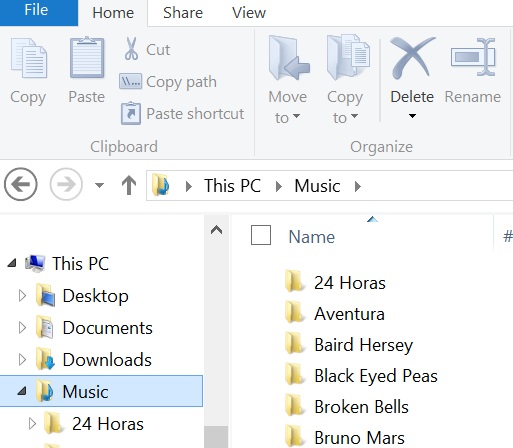 music folder Import iTunes to Surface – Updated for Windows 8
